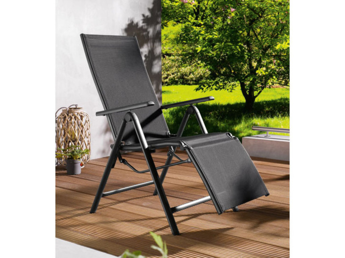 Bild 2 von Livarno Home Alu-Relaxsessel Houston, mit Textilbespannung, schwarz/anthrazit