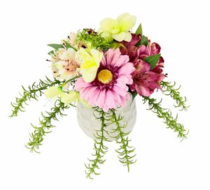 Kunstblume »Arrangement Blüten«, I.GE.A., Höhe 23 cm, Topf aus Keramik
