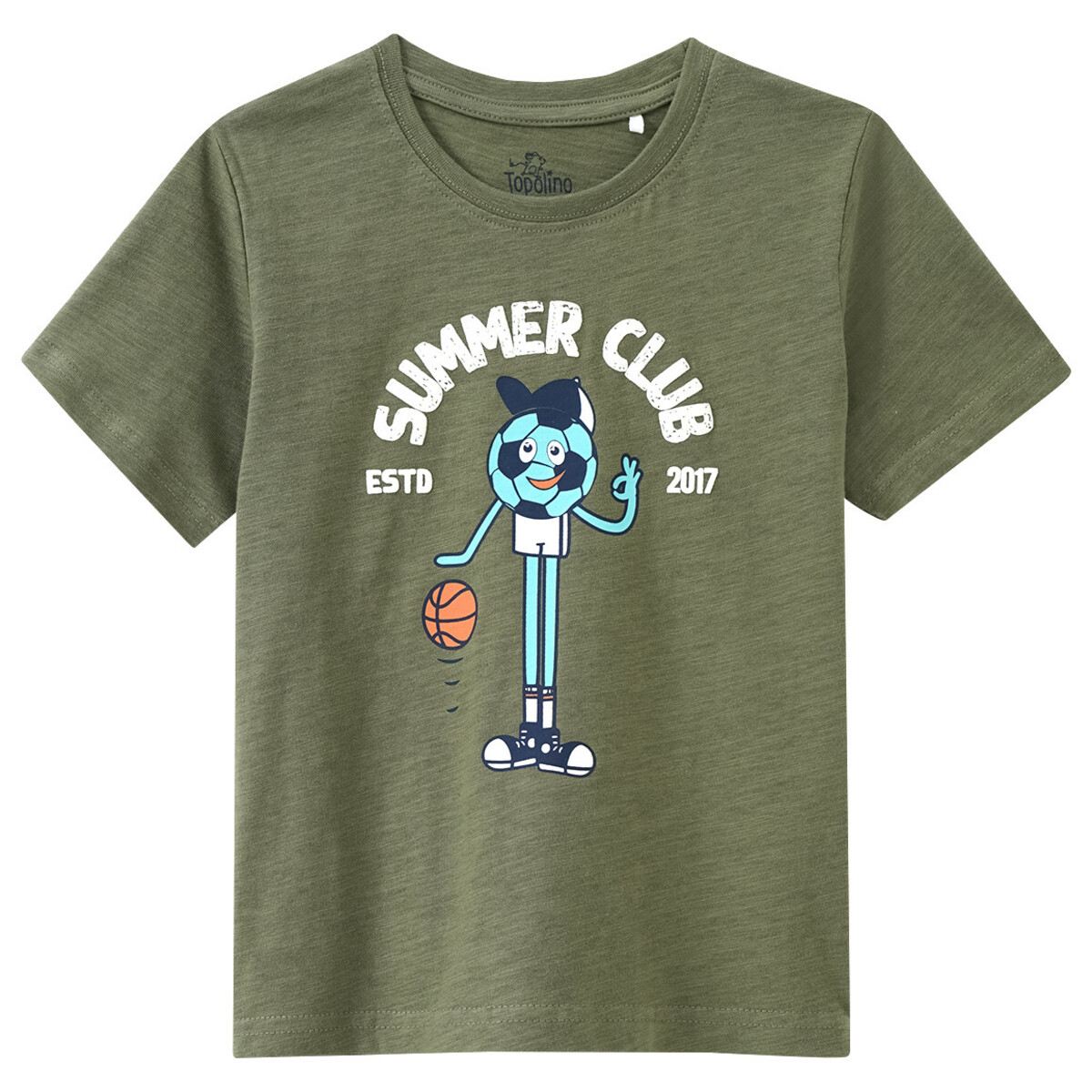 Bild 1 von Jungen T-Shirt mit Fußball-Motiv DUNKELOLIV