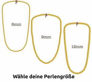WOOD FELLAS Hals-Schmuck schicke Holz-Kette Deluxe Pearl Necklace Neongelb