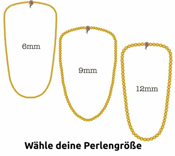 Bild 1 von WOOD FELLAS Hals-Schmuck schicke Holz-Kette Deluxe Pearl Necklace Neongelb