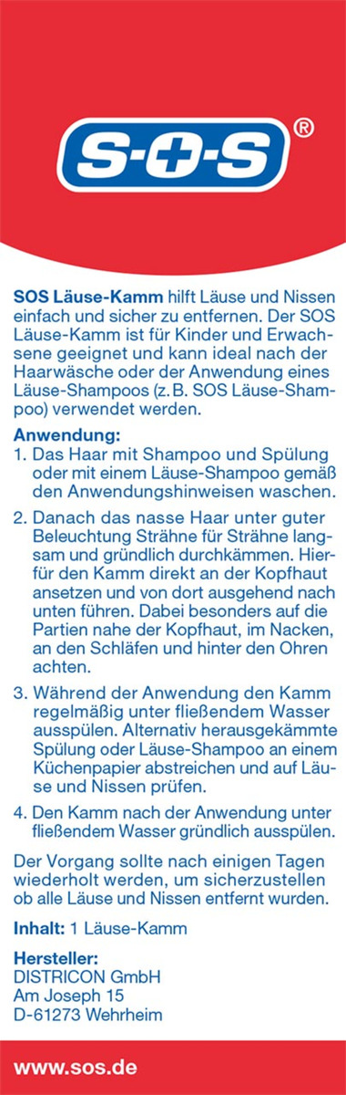 Bild 1 von SOS Läuse-Kamm