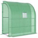 Bild 1 von Outsunny Foliengewächshaus Gewächshaus Treibhaus mit 2 Türen Pflanzenaufzucht UV-Schutz Stahl PE Grün 200 x 100 x 215 cm