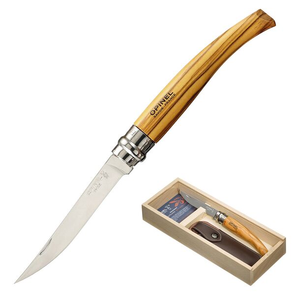 Bild 1 von OPINEL Geschenk Set Slimline Messer + Etui Klappmesser Taschenmesser Oliven Holz