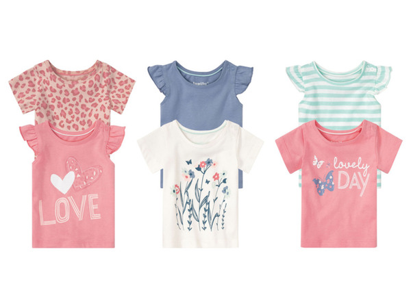 Bild 1 von LUPILU® Mädchen Baby T-Shirt, 2 Stück, mit Print