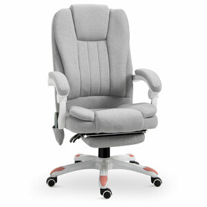 Vinsetto Massage Sessel, Bürostuhl, Gaming Stuhl, Polyester, Schaumstoff, Nylon, Grau, 55,5 x 56,5 x 107-115 cm