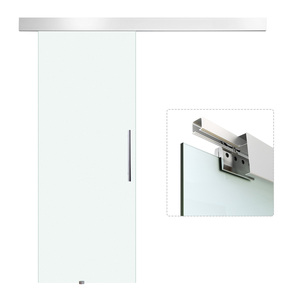 HOMCOM Glasschiebetür Schiebetür Tür Zimmertür mit Griffstange einseitig satiniert 2050x900 mm