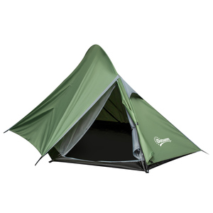 Outsunny Zelt für 2 Personen Campingzelt mit Heringen Glasfaser Polyester Dunkelgrün 345 x 150 x 112 cm