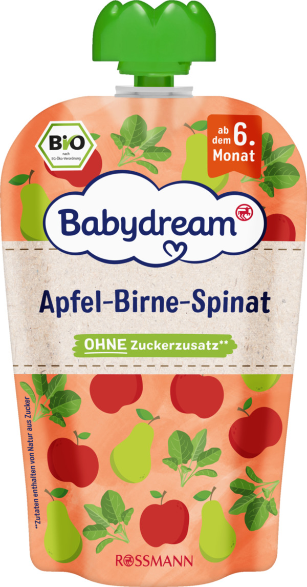 Bild 1 von Babydream Babydream Apfel-Birne Spinat Pouch, 100 g