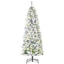 Bild 1 von HOMCOM künstlicher Weihnachtsbaum mit Fernsteuerung LED-Leuchten Christbaum Tannenbaum PVC Metall Grün+Weiß Ø60 x 180 cm
