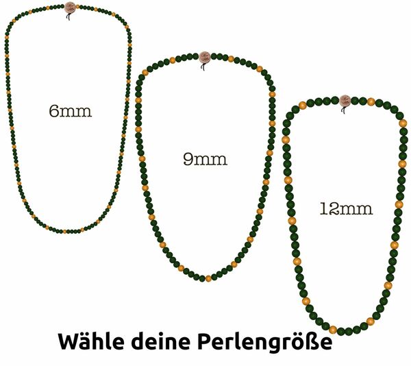 Bild 1 von WOOD FELLAS Holz-Kette lässiger Mode-Schmuck Deluxe Pearl Necklace Grün/Gelb