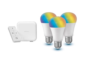 Livarno Home Starter Kit Gateway + 3x Leuchtmittel RGB und Fernbedienung »Zigbee Smart Home«