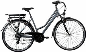 Zündapp E-Bike Trekking Green 7.7 Damen 28 Zoll RH 48cm 21-Gang 374Wh grau blau