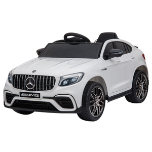 HOMCOM Kinderfahrzeug Mercedes-Benz AMG GLA45 lizenzierter Elektroauto mit Fernbedienung 2 x 35W Motoren MP3 Sicherheitsgurt 37-60 Monate Weiß