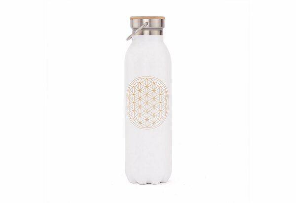 Bild 1 von bodhi Isolierflasche »Isolier-Trinkflasche 600 ml, Edelstahl Blume des Lebens, matt-weiß«