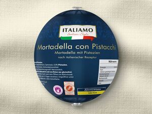 Italiamo Mortadella mit Pistazien, 
         700 g