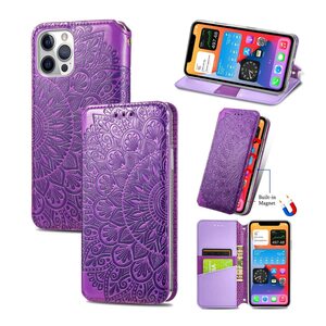 Apple iPhone 12 mini Handyhülle Schutztasche Case Cover Wallet Mandala Violett