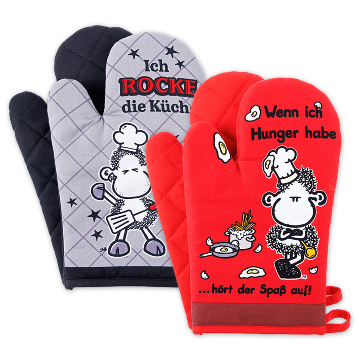 Bild 1 von Sheepworld Ofenhandschuhe 2er-Set + 1 Geschirrtuch gratis