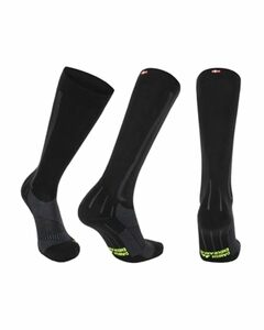 Abgestufte Kompression Socken für Männer & Frauen EU 43-47 // UK 9-12 Schwarz/Grau - 1 Paar