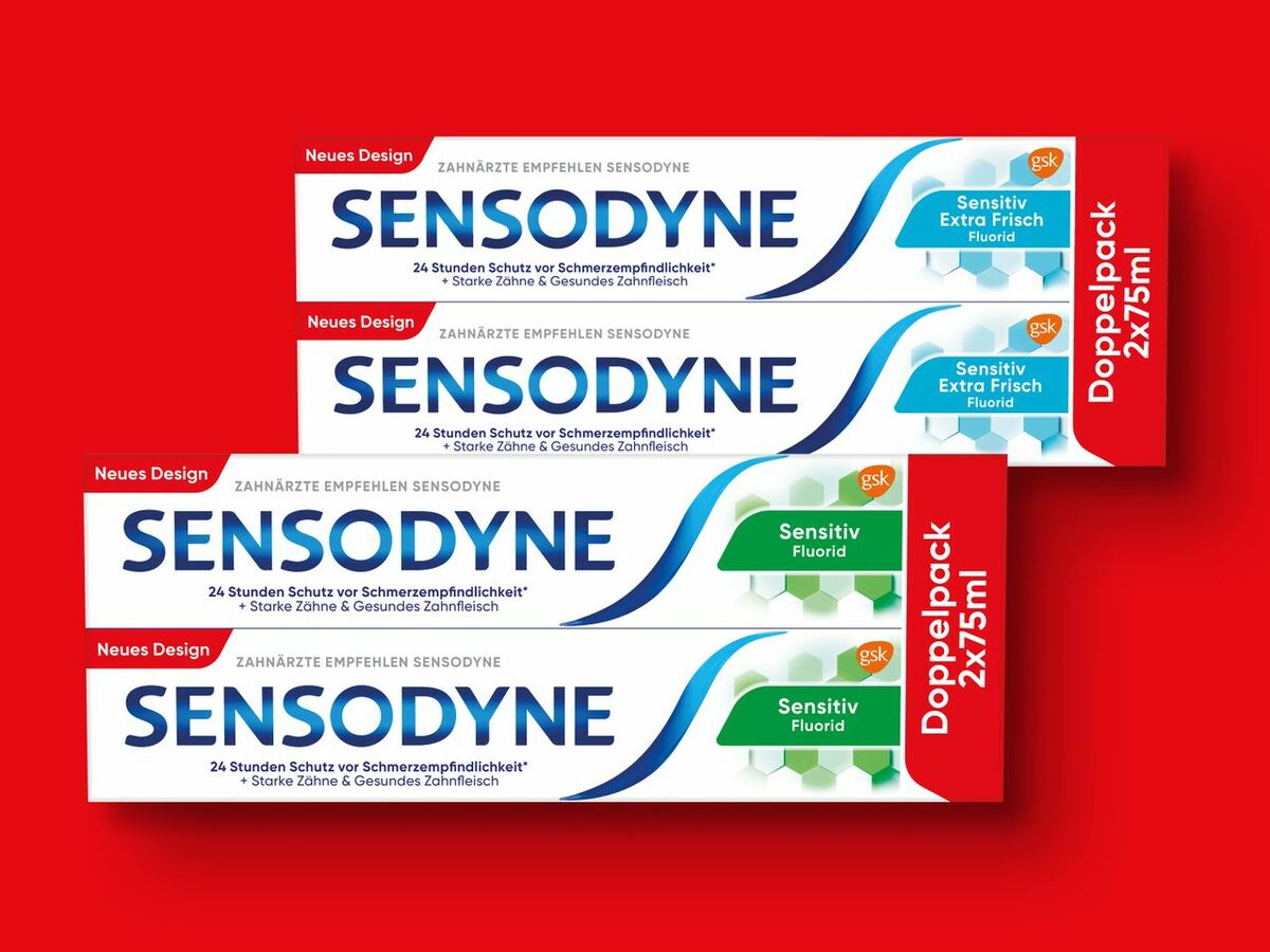 Bild 1 von Sensodyne Zahnpasta Fluorid, 
         2x 75 ml