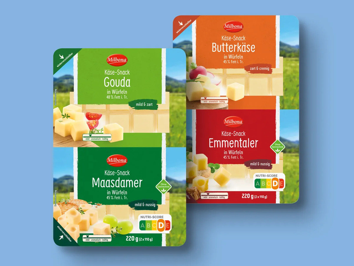 Bild 1 von Milbona Käse-Snack in Würfeln, 
         220 g