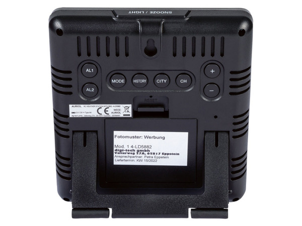 Bild 3 von AURIOL Funk-Wetterstation, mit Außensensor und Grillwetter-Anzeige