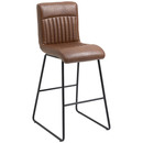 Bild 1 von HOMCOM Barhocker Barstühle mit Rückenlehne Esszimmerstühle PU-Kunstleder Schaumstoff Metall Braun+Schwarz 54 x 57 x 112 cm