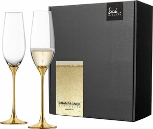 Eisch Sektglas »Champagner Exklusiv«, Kristallglas, Auflage in Echtgold, 180 ml, 2-teilig