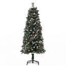 Bild 1 von HOMCOM künstlicher Weihnachtsbaum 1,5 m Christbaum Tannenbaum 360 Äste PVC Metall Grün+Weiß Ø50 x 150 cm