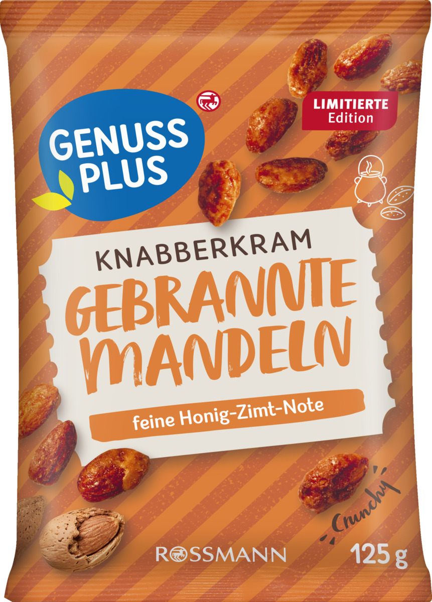 Bild 1 von GENUSS PLUS Knabberkram gebrannte Mandeln, 125 g