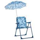 Bild 1 von Outsunny Kinder-Campingstuhl mit Sonnenschirm Kinder-Strandstuhl Klappstuhl für 1-3 Jahre leichte Gewicht Metall Brau 39 x 39 x 52cm
