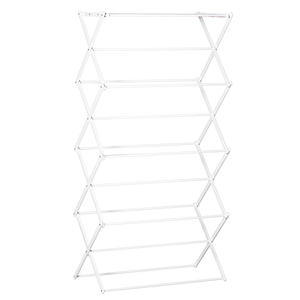 HOMCOM Wäscheständer faltbar 8-stufiger Trockengestell Trockenständer Metall Kunststoff Weiß 74 x 35 x 144 cm