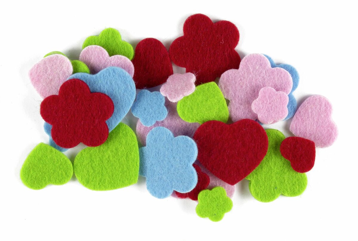 Bild 1 von Filz Herzen und Blumen