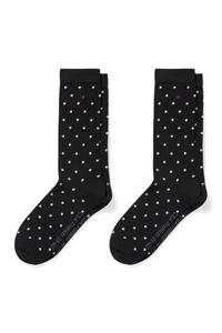 C&A Multipack 2er-Socken-Bio-Baumwolle-LYCRA®-gepunktet, Schwarz, Größe: 35-38