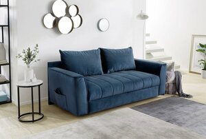 Home affaire Schlafsofa, Platzsparendes Sofa mit Gästebettfunktion, Federkernpolsterung und Stauraum