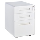Bild 1 von Vinsetto Rollcontainer, Aktenschrank, Bürocontainer mit 3 Schubladen, Büroschrank, Aufbewahrung, Container, Stahl, Weiß, 39 x 48 x 59 cm