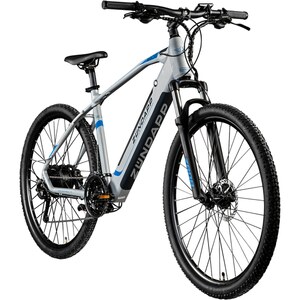 Zündapp Z808 E Bike für Damen und Herren ab 170 cm Mountainbike 29 Zoll E MTB Hardtail Pedelec Fahrrad Elektrofahrrad 27 Gänge Elektrobike... 48 cm, silber/blau