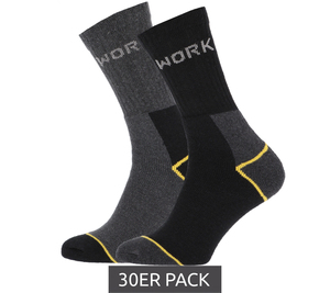 30er Pack STAPP Baumwoll-Strümpfe Arbeits-Socken Schwarz/Grau
