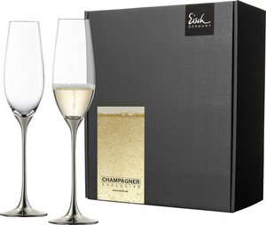 Eisch Sektglas »Champagner Exklusiv«, Kristallglas, Auflage in Platin, 180 ml, 2-teilig