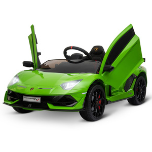 HOMCOM Elektroauto für Kinder Lamborghini SVJ lizenziert Kinderfahrzeug Kinderauto für 3-8 Jahre mit Fernsteuerung 2 x 550 Motoren MP3/USB Licht Musik Metall Grün 123 x 66,5 x 45,5 cm