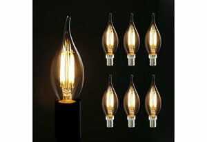 ZMH »6X Edison Glühbirne E14 4W, Retro Dekorative Kerzenbirne, C35L Warmweiß Antike Kerzenlampe« LED-Leuchtmittel