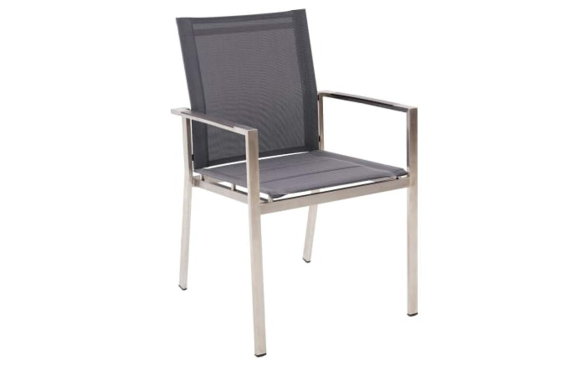 Bild 1 von Gartenstuhl Alina in grau/silber, Gestell aus Edelstahl gebürstet