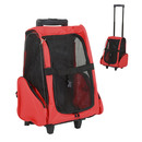 Bild 1 von PawHut Hundetrolley Transporttasche Tragetasche für Tiere 2 in1 Rucksack und Trolley 42x25x55 Rot