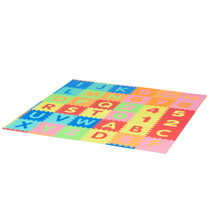 HOMCOM 60-teilige Kinder Puzzlematte Spielmatte Kinderspielteppich Spielteppich für Baby & Kinder pädagogische Spielmatte mit Buchstaben und Zahlen