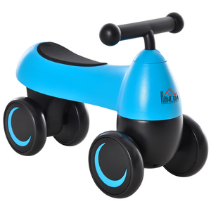 HOMCOM Laufrad ab 1 Jahr 4 Räder Baby Rutschrad Lauflernrad ohne Pedale für Kinder von 18 bis 36 Monaten Jungen Mädchen Blau 54 x 26 x 38 cm