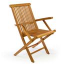 Bild 1 von VCM Gartenstuhl mit Armlehne Stuhl Teak Holz klappbar massiv behandelt