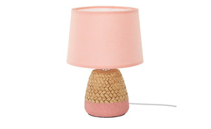 Keramik-Tischleuchte, 1-flammig, Pink mit Seil