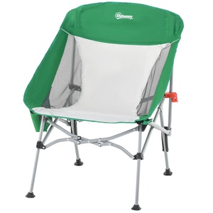 Outsunny Campingstuhl kompakt mit Tragetasche Kleiner ultraleichter klappbarer für Outdoor Zelten Picknick Wandern max Belastung 150 kg Grün+Silber