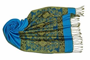 Beauty Thinxx Halstuch »Jacquard Schal "Mira"«, (Im Beutel, 1-St. Ein Modeschal), Leichter Jacquard Schal mit modischen Fransen in unterschiedlichen Farben