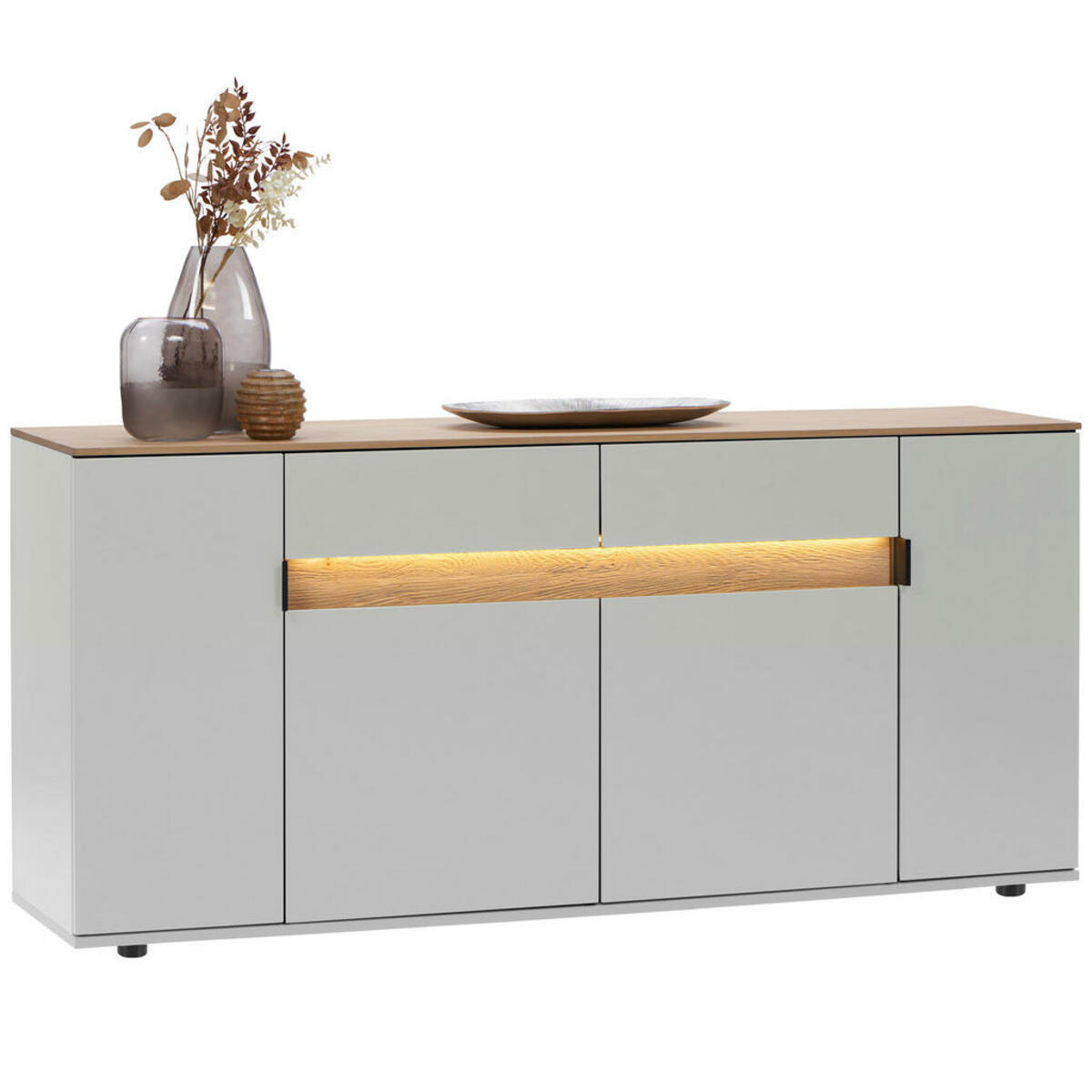 Bild 1 von Dieter Knoll Sideboard, Eiche, Hellgrau, Holzwerkstoff, Asteiche, furniert, 6 Fächer, 2 Schubladen, 180.6x82x42 cm, Typenauswahl, Beimöbel erhältlich, in verschiedenen Holzdekoren erhältlich, Sch